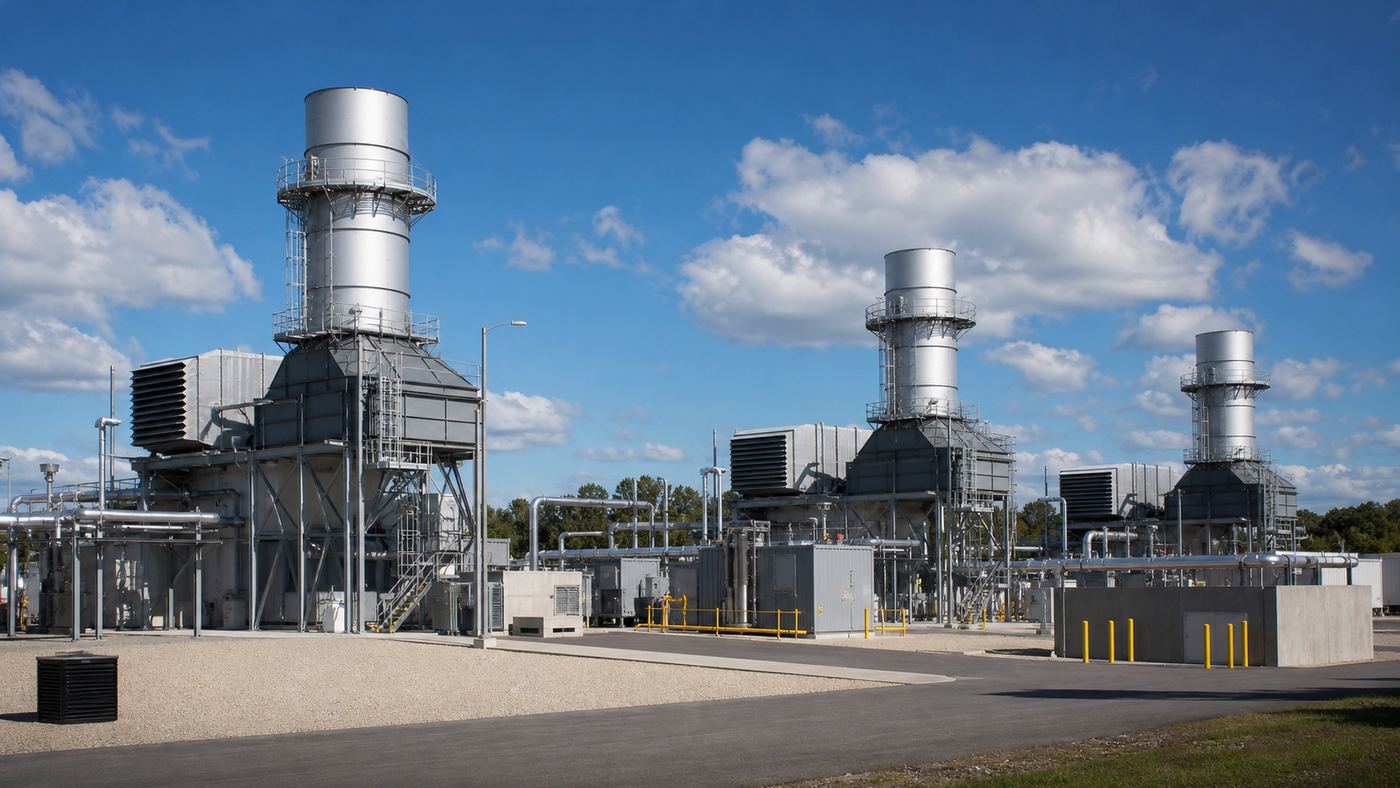 Gas-fired peaking unit facility for utility monitoring